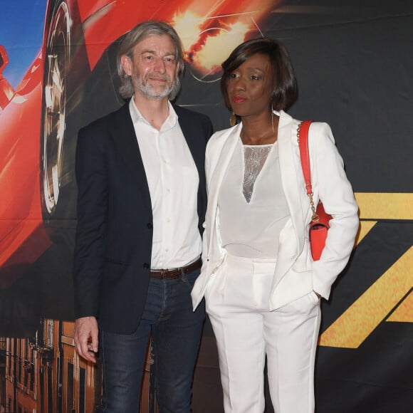 Mariage - Gilles Verdez s'est marié avec Fatou au Sénégal - Gilles Verdez et sa compagne Fatou - Avant-première du film "Taxi 5" au cinéma le Grand Rex à Paris, France, le 8 avril 2018. © Coadic Guirec/Bestimage 