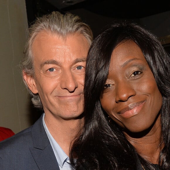 Mariage - Gilles Verdez s'est marié avec Fatou au Sénégal - Gilles Verdez et sa compagne Fatou - Soirée pour le lancement du jeu vidéo " FIFA 17" au Cercle Cadet à Paris le 26 septembre 2016. © Veeren/Bestimage