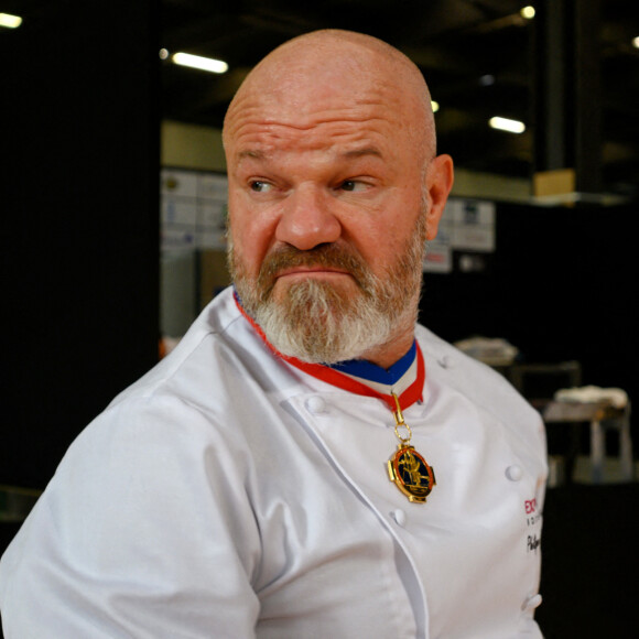 Philippe Etchebest était de passage au Salon de l'agriculture et a réalisé une interview pour RTL.
Exclusif - Philippe Etchebest préside le salon français de la restauration "Expotel" à Bordeaux. Il dirige aussi la journée des chefs et sa compétion regroupant 22 Etoiles sur l'évènement. © Patrick Bernard/ Bestimage 