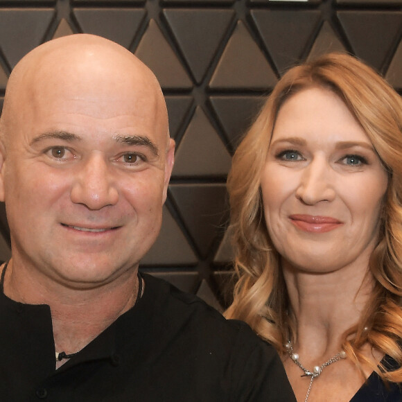 Andre Agassi et sa femme Steffi Graf à l'inauguration d'une nouvelle boutique Longines à Las Vegas le 31 octobre 2018.