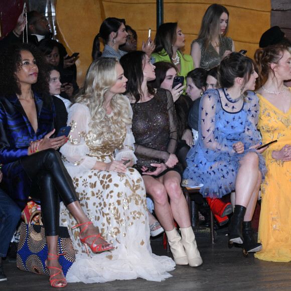 Elizabeth Tchoungui, Beatrice Rosen, Laetitia Fourcade, Léa François au défilé Christophe Guillarmé prêt-à-porter automne-hiver 2023/2024 lors de la Fashion Week de Paris (PFW) au Balajo à Paris le 1er mars 2023. © Rachid Bellak / Bestimage