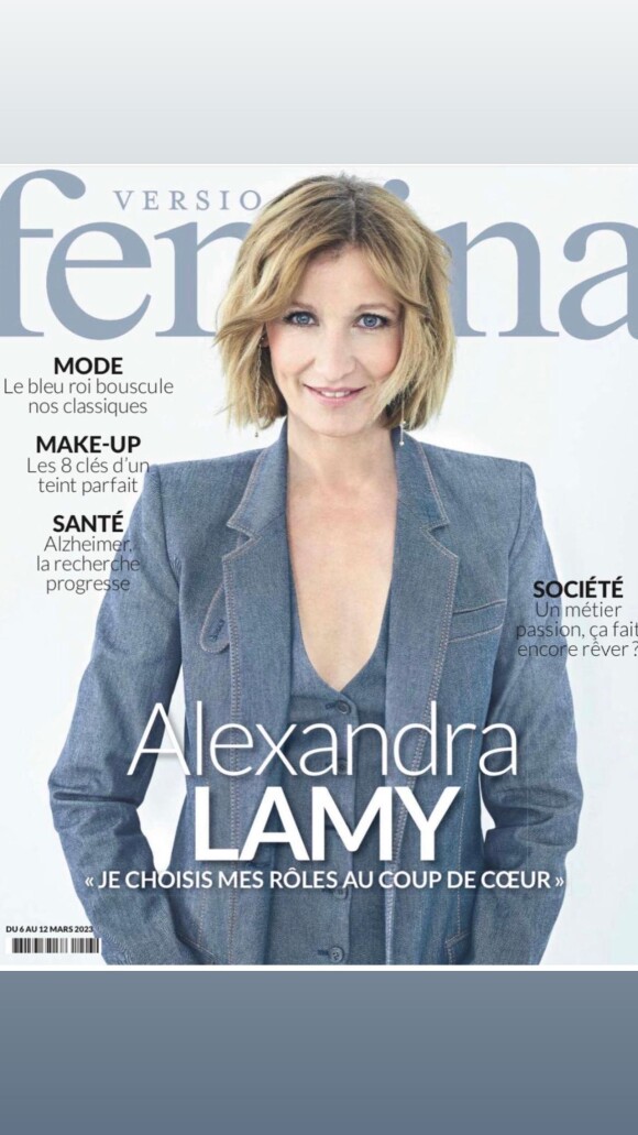 Retrouvez l'interview d'Alexandra Lamy dans le magazine Version Femina du 6 mars 2023.