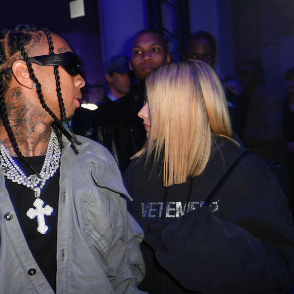 Avril Lavigne et Tyga - Soirée "Mugler x Hunter Schafer" au pavillon des Invalides à Paris, en marge de la Fashion Week prêt-à-porter automne-hiver 2023-2024. Le 6 mars 2023. © Veeren / Christophe Clovis / Bestimage