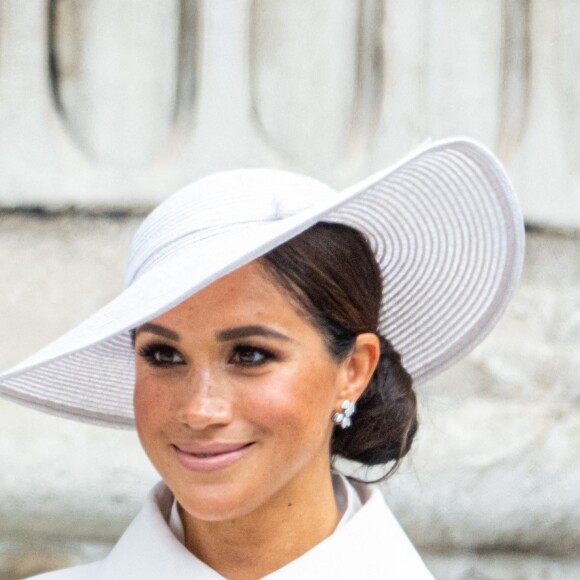 Meghan Markle, duchesse de Sussex - Les membres de la famille royale et les invités lors de la messe célébrée à la cathédrale Saint-Paul de Londres, dans le cadre du jubilé de platine (70 ans de règne) de la reine Elisabeth II d'Angleterre. Londres, le 3 juin 2022. 