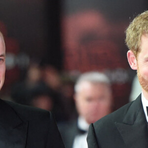 Le prince William, duc de Cambridge et le prince Harry à la premiere de Star Wars, épisode VIII : Les Derniers Jedi au Royal Albert Hall à Londres, le 12 décembre 2017 