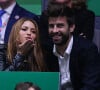 Gerard Piqué et la chanteuse Shakira officialisent leur séparation après douze ans de relation - Shakira et son compagnon Gérard Piqué s'embrassent tendrement dans les tribunes de la finale de la Coupe Davis à Madrid. 