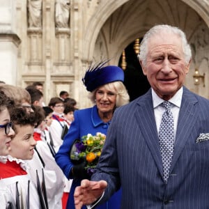 Une belle entente qui sent bon, à deux mois du grand couronnement de Charles III. 
Le roi Charles III d'Angleterre et Camilla Parker Bowles, reine consort d'Angleterre - Service annuel du jour du Commonwealth à l'abbaye de Westminster à Londres, Royaume Uni, le 13 mars 2023. 