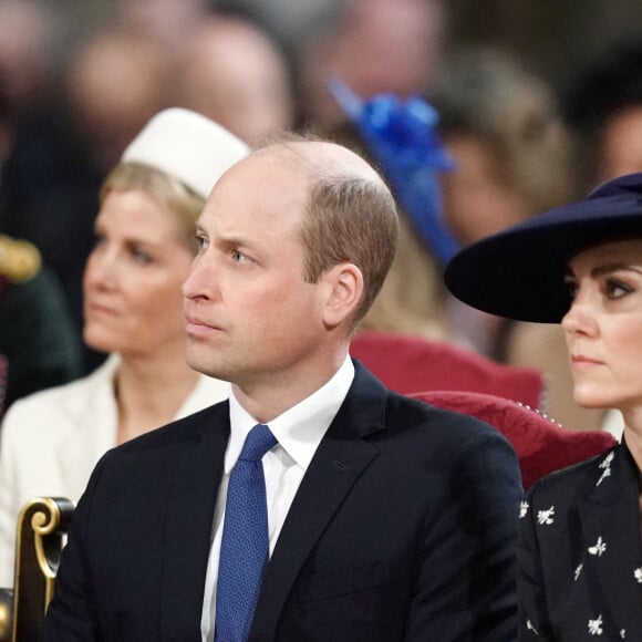 Le prince William, prince de Galles, et Catherine (Kate) Middleton, princesse de Galles - Service annuel du jour du Commonwealth à l'abbaye de Westminster à Londres, Royaume Uni, le 13 mars 2023. 