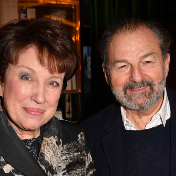 Roselyne Bachelot, Denis Olivennes - Cocktail pour la sortie du livre de Michel Denisot " On peut rire de tout, sauf en mangeant de la semoule" aux Deux Magots à Paris le 15 mars 2023. © Veeren/ Bestimage 