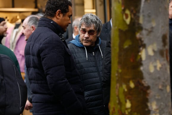 Semi-exclusif - Thierry Dusautoir, Philippe Guillard - Cérémonie en hommage à Federico Martin Aramburu (international argentin de rugby à XV ayant fait la majorité de sa carrière en France notamment dans l'équipe du Biarritz Olympique) assassiné le 19 mars 2022 alors qu'il s'interposait dans une altercation à la terrasse du "Mabillon" sur le boulevard Saint-Germain à Paris, France, le 19 mars 2023. © Christophe Clovis / Bestimage