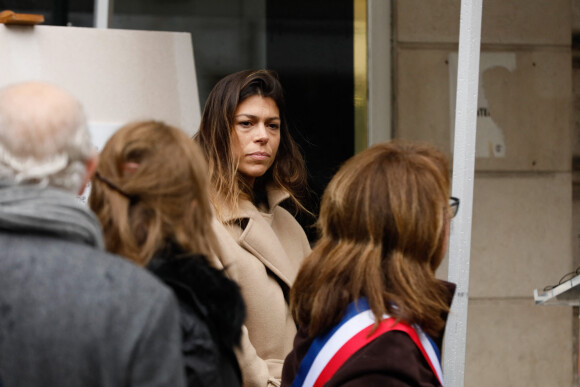 Semi-exclusif - Maria Aramburu (veuve) - Cérémonie en hommage à Federico Martin Aramburu (international argentin de rugby à XV ayant fait la majorité de sa carrière en France notamment dans l'équipe du Biarritz Olympique) assassiné le 19 mars 2022 alors qu'il s'interposait dans une altercation à la terrasse du "Mabillon" sur le boulevard Saint-Germain à Paris, France, le 19 mars 2023. © Christophe Clovis / Bestimage