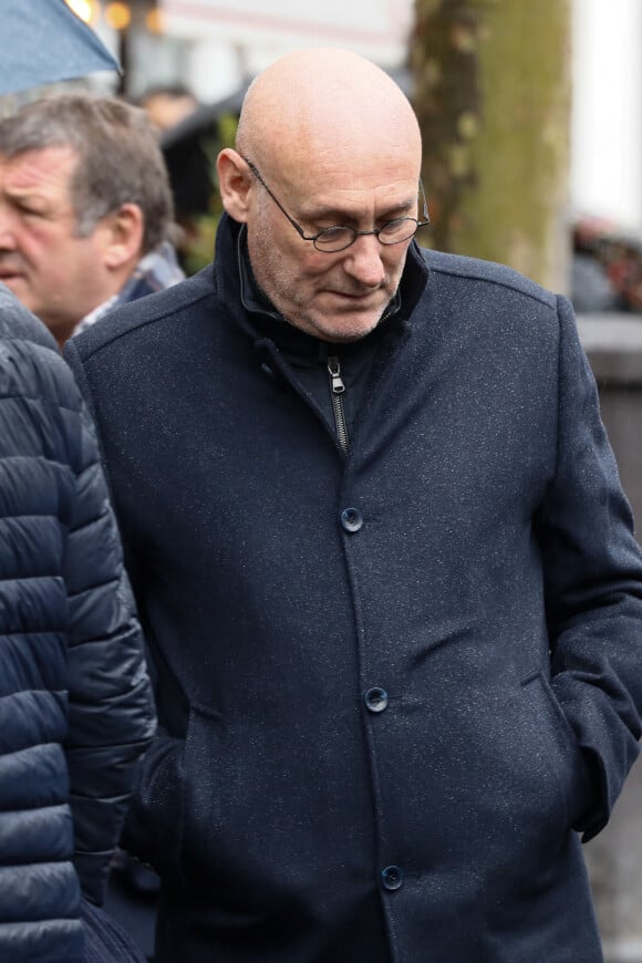 Semi-exclusif - Bernard Laporte (ancien sélectionneur de l'équipe de France de Rugby à XV, ancien ministre des sports et ancien président de la FFR) - Cérémonie en hommage à Federico Martin Aramburu (international argentin de rugby à XV ayant fait la majorité de sa carrière en France notamment dans l'équipe du Biarritz Olympique) assassiné le 19 mars 2022 alors qu'il s'interposait dans une altercation à la terrasse du "Mabillon" sur le boulevard Saint-Germain à Paris, France, le 19 mars 2023. © Christophe Clovis / Bestimage