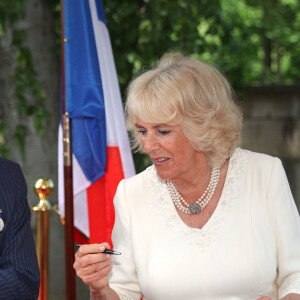 Info - Le roi Charles III choisit la France pour sa première visite d'Etat - Le prince Charles et la duchesse de Cornouailles, Camilla Parker Bowles en visite à Lyon. Ils ont participé à une cérémonie pour les commémorations du 8 mai 45, sur l'île du Souvenir, au parc de la Tête d'Or. Lyon le 8 mai 2018.