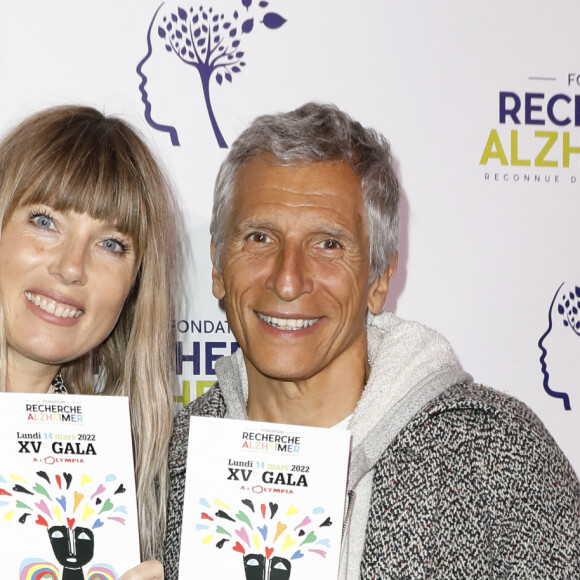 Nagui et sa femme Mélanie Page - Photocall du XVème gala pour la Fondation Recherche Alzheimer à l'Olympia à Paris le 14 mars 2022.  © Photo Marc Ausset-Lacroix/Bestimage
