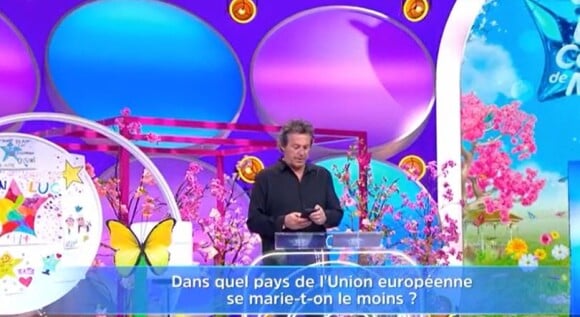 Incroyables retrouvailles pour Jean-Luc Reichmann sur le plateau des 12 Coups de midi, le 30 mars 2023, sur TF1