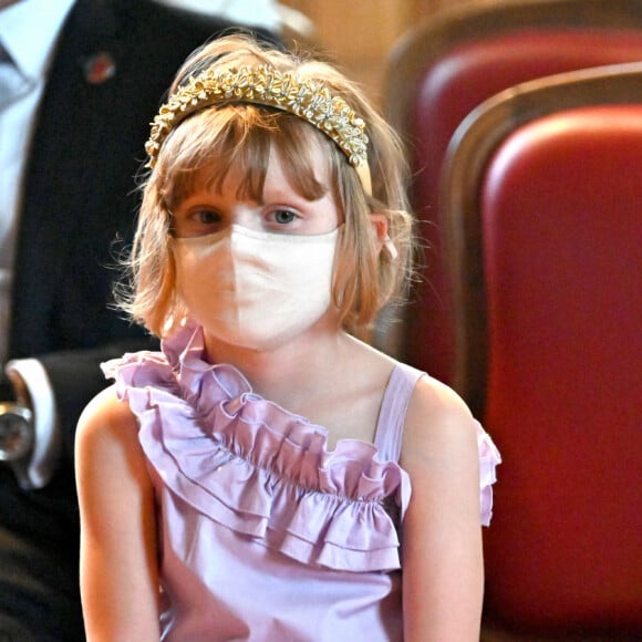 Le prince Albert II de Monaco et ses enfants participent au lancement du programme "Océano pour Tous" au Musée Océanographique de Monaco, le 1er juin 2021. © Bruno Bebert/Bestimage