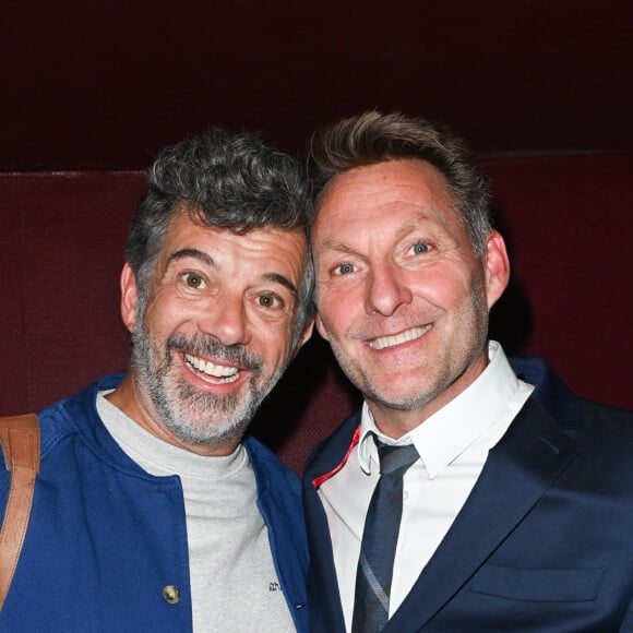 Stéphane Plaza et Larsène, le gentleman magicien-mentaliste - Générale du spectacle de "Larsène" au théâtre de la Gaîté-Montparnasse à Paris le 3 avril 2023. © Coadic Guirec/Bestimage