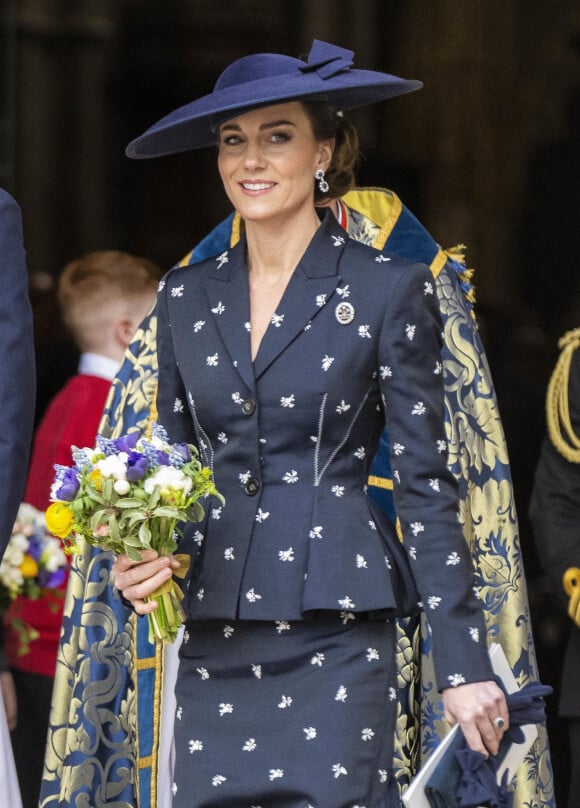 Catherine (Kate) Middleton, princesse de Galles - La famille royale britannique à la sortie du service annuel du jour du Commonwealth à l'abbaye de Westminster à Londres le 13 mars 2023. 