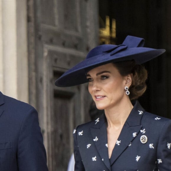 Le prince William, prince de Galles, Catherine (Kate) Middleton, princesse de Galles - La famille royale britannique à la sortie du service annuel du jour du Commonwealth à l'abbaye de Westminster à Londres le 13 mars 2023. 