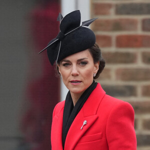 Catherine Kate Middleton, princesse de Galles, en visite au "1st Battalion Welsh Guards at Combermere Barracks "à Windsor, à l'occasion de la Saint-David le 1er mars 2023. 