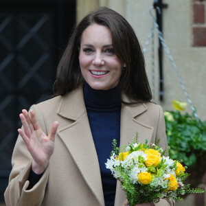 Catherine (Kate) Middleton, princesse de Galles, visite la "Oxford House Nursing Home" à Slough, le 21 février 2023. 