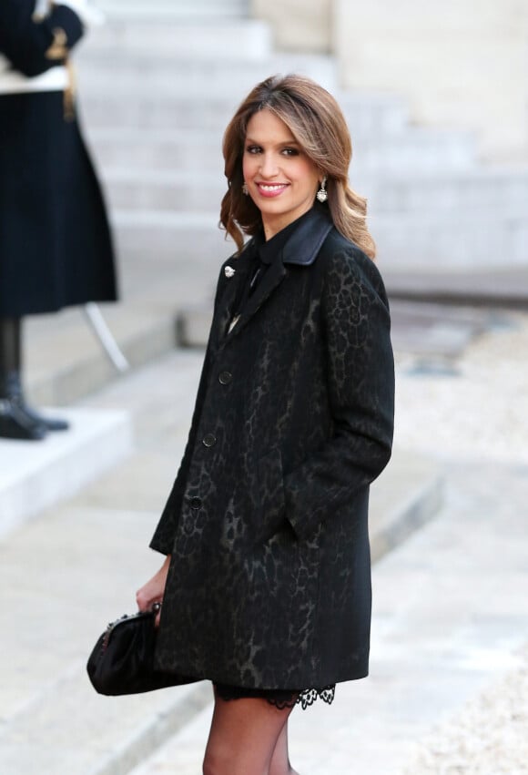 Sonia Mabrouk - Dîner d'Etat au Palais de l'Elysée en l'honneur du président Tunisien Béji Caïd Essebsi à Paris le 7 avril 2015.