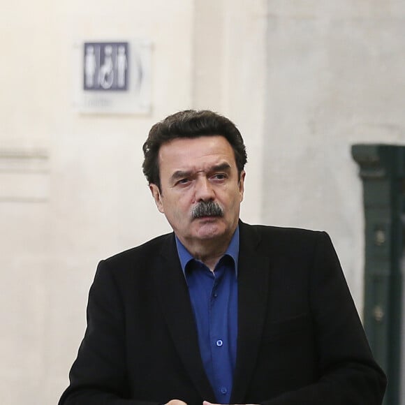 Edwy Plenel de "Mediapart" - Ouverture du procès concernant les écoutes téléphoniques de l'affaire Bettencourt au Palais de Justice de Bordeaux, le 3 novembre 2015. © Patrick Bernard/Bestimage