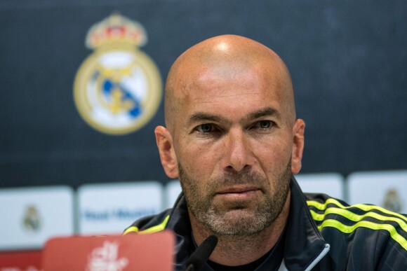 Conférence de presse de Zinedine Zidane avant le match Real de Madrid / FC Barcelone du 2 avril 2016. A Madrid le 1er avril 2016.