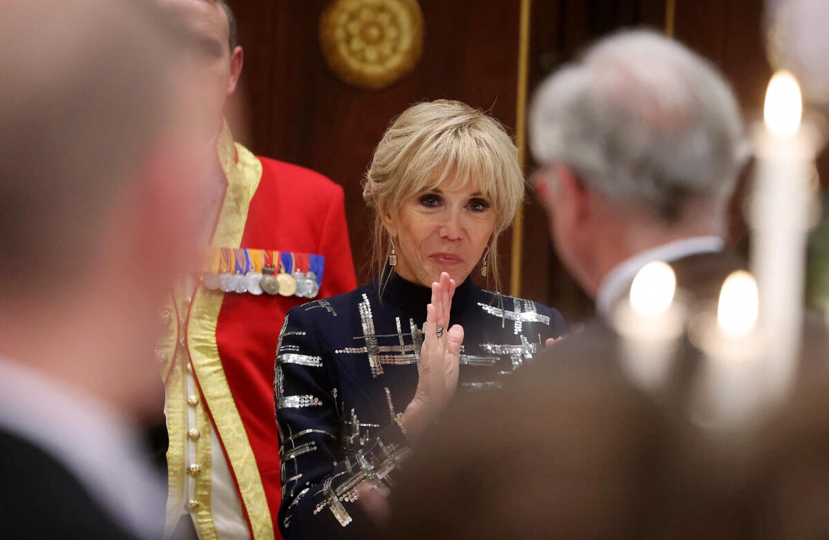 Photo : Brigitte Macron porte des extensions Brigitte Macron au dîner d