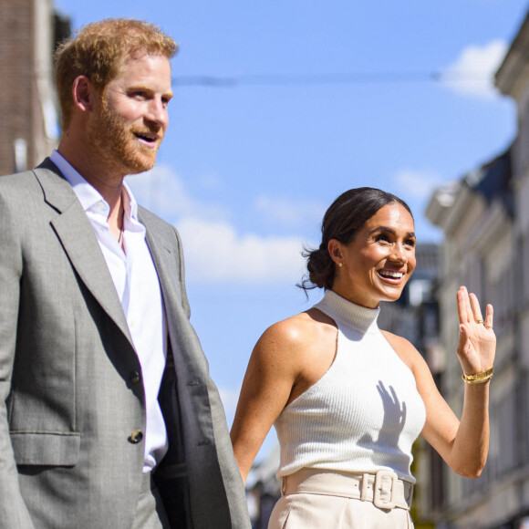 Le prince Harry, duc de Sussex et Meghan Markle, duchesse de Sussex, arrivent à l'hôtel de ville pour l'événement Invictus Games Dusseldorf 2023 One Year to Go, à Düsseldorf, Allemagne, le 6 septembre 2022. © Imago/Panoramic/Bestimage 