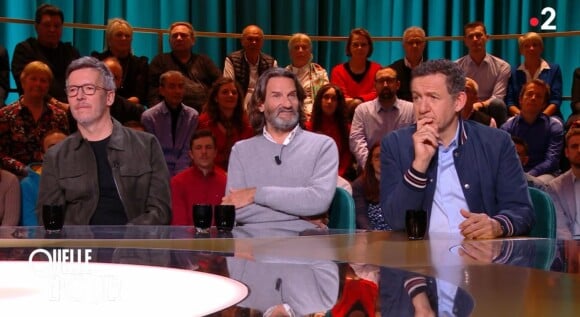 Jean-Luc Lemoine, Dany Boon et Frédéric Beigbeder, tous invités dans "Quelle époque !" le 15 avril 2023, sur France 2.