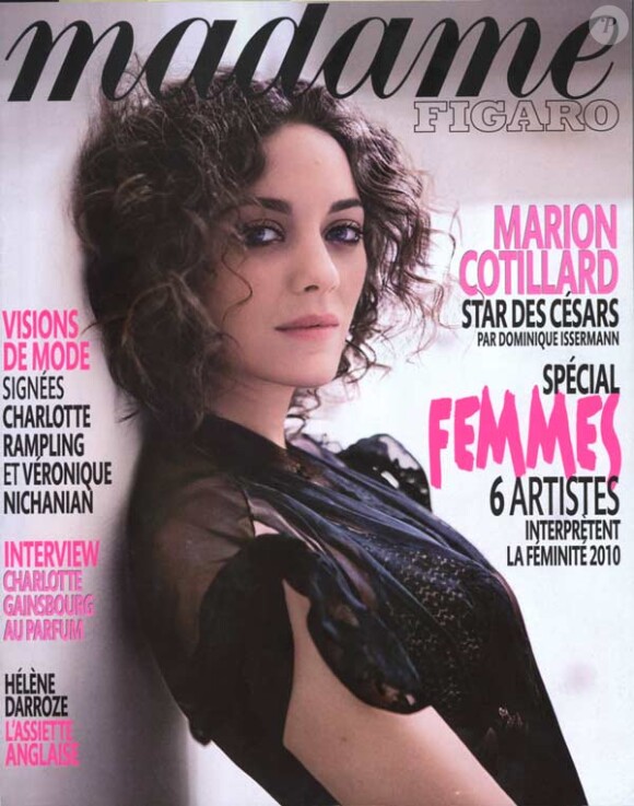 Marion Cotillard en couverture de Madame Figaro
