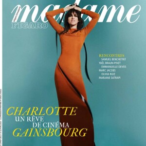 Charlotte Gainsbourg en couverture du magazine "Madame Figaro".