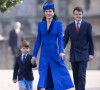 Qu'elle portera le 6 mai 2023
Catherine (Kate) Middleton, princesse de Galles, Le prince Louis de Galles - La famille royale du Royaume Uni va assister à la messe de Pâques à la chapelle Saint Georges au château de Windsor, le 9 avril 2023. 