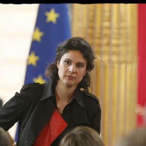 "Ce qu'on peut dire c'est que la nouvelle page est bien écrite", estime-t-elle aujourd'hui avec joie.
Archives - Apolline de Malherbe - Palais de l' Élysée - Conférence de presse de François Hollande.16 Mai 2016 © Alain Guizard / Bestimage