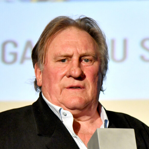 Gérard Depardieu lors de la soirée de clôture de la 3eme édition du Festival Cinéroman à Nice, le 24 octobre 2021. © Bruno Bebert / Bestimage 