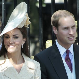 Le prince Harry, Kate Middleton et le prince William - Mariage de Zara Phillips et Mike Tindall le 30 juillet 2011 à Edimbourg.