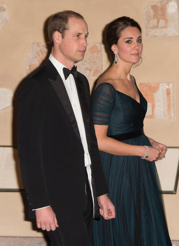 Catherine Kate Middleton, la duchesse de Cambridge enceinte et le prince William à la cérémonie du 600ème anniversaire de l'Université St.Andrews au Metropolitan Museum of Art à New York lors de leur voyage officiel à New York, le 9 décembre 2014. 