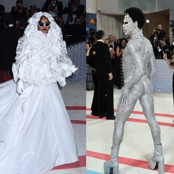 L'édition 2023 du gala du Met a été marquée une fois encore par des looks fous.
Rihanna et Lil Nas X lors la soirée du "MET Gala 2023" à New York.