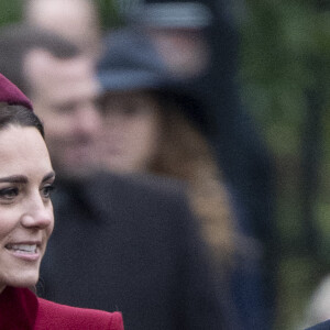 Catherine Kate Middleton, la duchesse de Cambridge et Meghan Markle, la duchesse de Sussex enceinte - La famille royale britannique se rend à la messe de Noël à l'église Sainte-Marie-Madeleine à Sandringham, le 25 décembre 2018. 