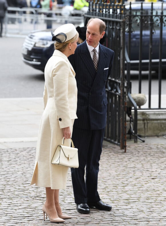 Le prince Edward, duc d'Edimbourg, Sophie Rhys-Jones, duchesse d'Edimbourg - Arrivées au service annuel du jour du Commonwealth à l'abbaye de Westminster à Londres, le 13 mars 2023. 