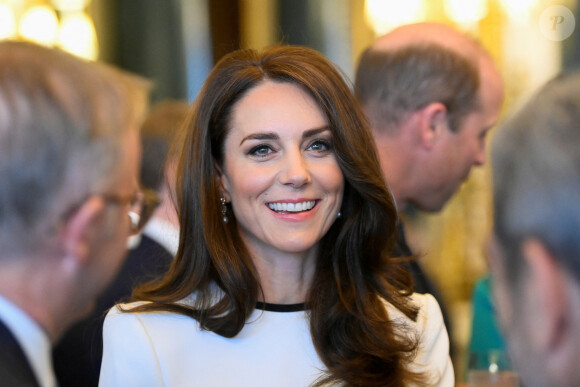 Kate Middleton - Déjeuner des gouverneurs généraux et des premiers ministres du royaume, avant le couronnement du roi Charles III, au palais de Buckingham à Londres. Le 5 mai 2023.
