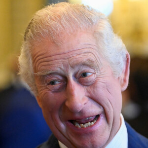 Le roi Charles III - Déjeuner des gouverneurs généraux et des premiers ministres du royaume, avant le couronnement du roi Charles III, au palais de Buckingham à Londres. Le 5 mai 2023.
