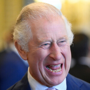 Le roi Charles III - Déjeuner des gouverneurs généraux et des premiers ministres du royaume, avant le couronnement du roi Charles III, au palais de Buckingham à Londres. Le 5 mai 2023.