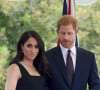 Meghan Markle portait souvent la marque italienne quand elle faisait encore partie de la famille royale.
Le prince Harry et sa femme Meghan Markle, duchesse de Sussex lors d'une réception à la Glencairn House (résidence de R. Barnett) à Dublin, le 10 juillet 2018.