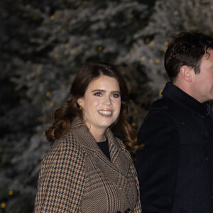 La princesse Eugenie d'York et Jack Brooksbank à la sortie de la messe "Together at Christmas" à l'Abbaye de Westminster le 15 décembre 2022. © Agence / Bestimage