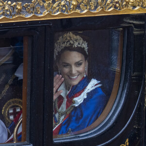 Catherine (Kate) Middleton, princesse de Galles lors de la cérémonie de couronnement du roi d'Angleterre à Londres, Royaume Uni, le 6 mai 2023. 