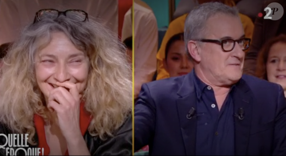 Corinne Masiero et Christophe Dechavanne dans "Quelle époque !" sur France 2 le 6 mai 2023.