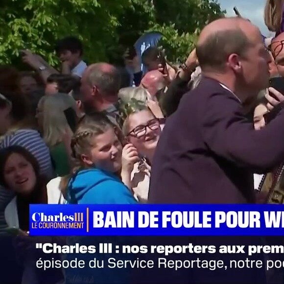 Bain de foule pour Kate et William à Windsor, avant le concert pour le courronement du roi Charles III, le 7 mai 2023