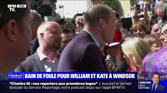 Bain de foule pour Kate et William à Windsor, avant le concert pour le courronement du roi Charles III, le 7 mai 2023